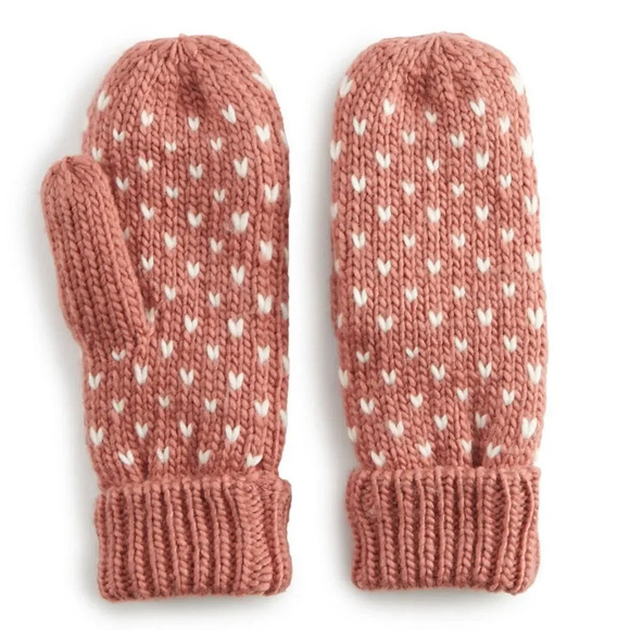LC Lauren Conrad Withered Rose Heart Scarf & Mittens - Picture 3 of 7